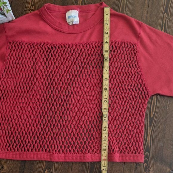 Men's Red Vintage Ripon Practice Jersey in Knit Mesh (Crop top) Small? - Picture 14 of 14